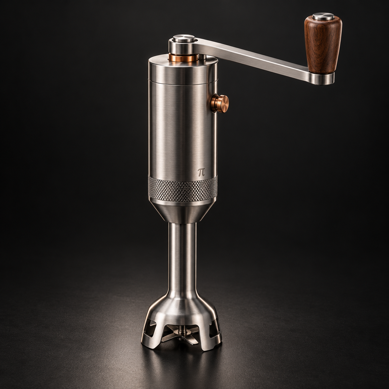 Compact hand-cranked immersion blender