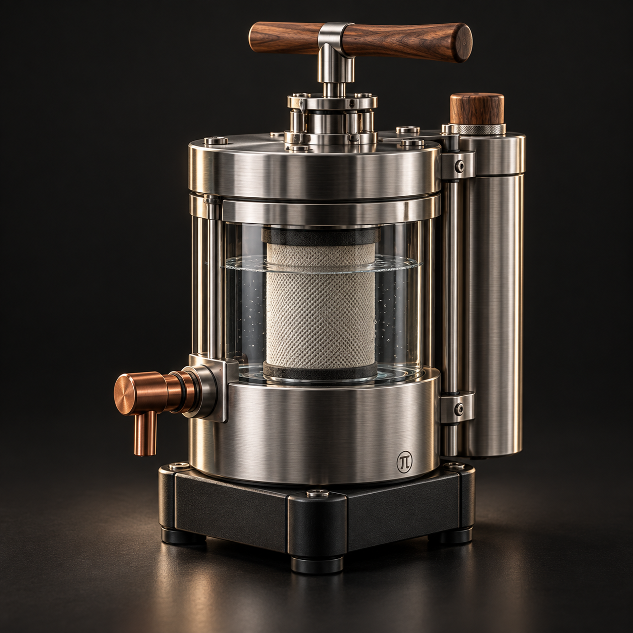 Countertop water filtering and hand-pump system