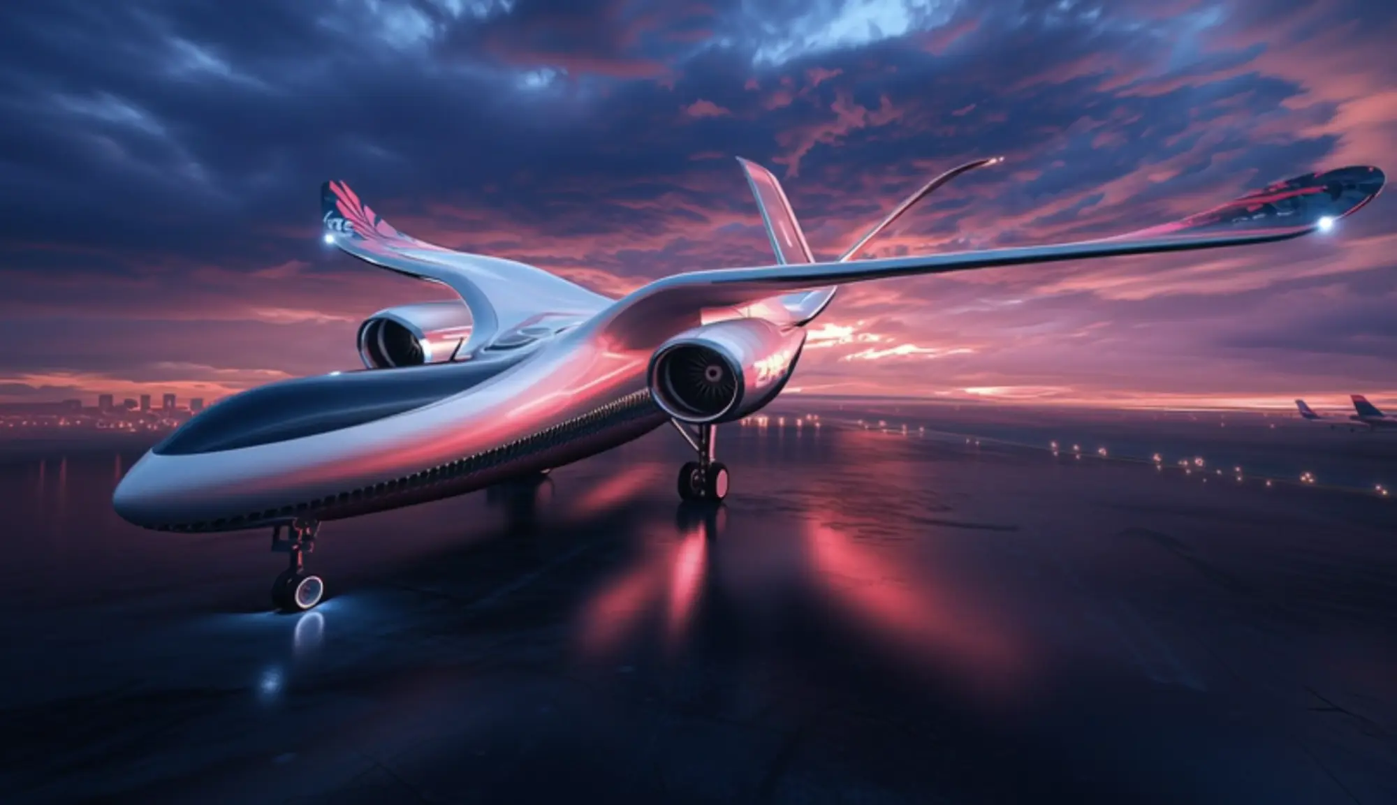 Experimental aircraft concept at dusk