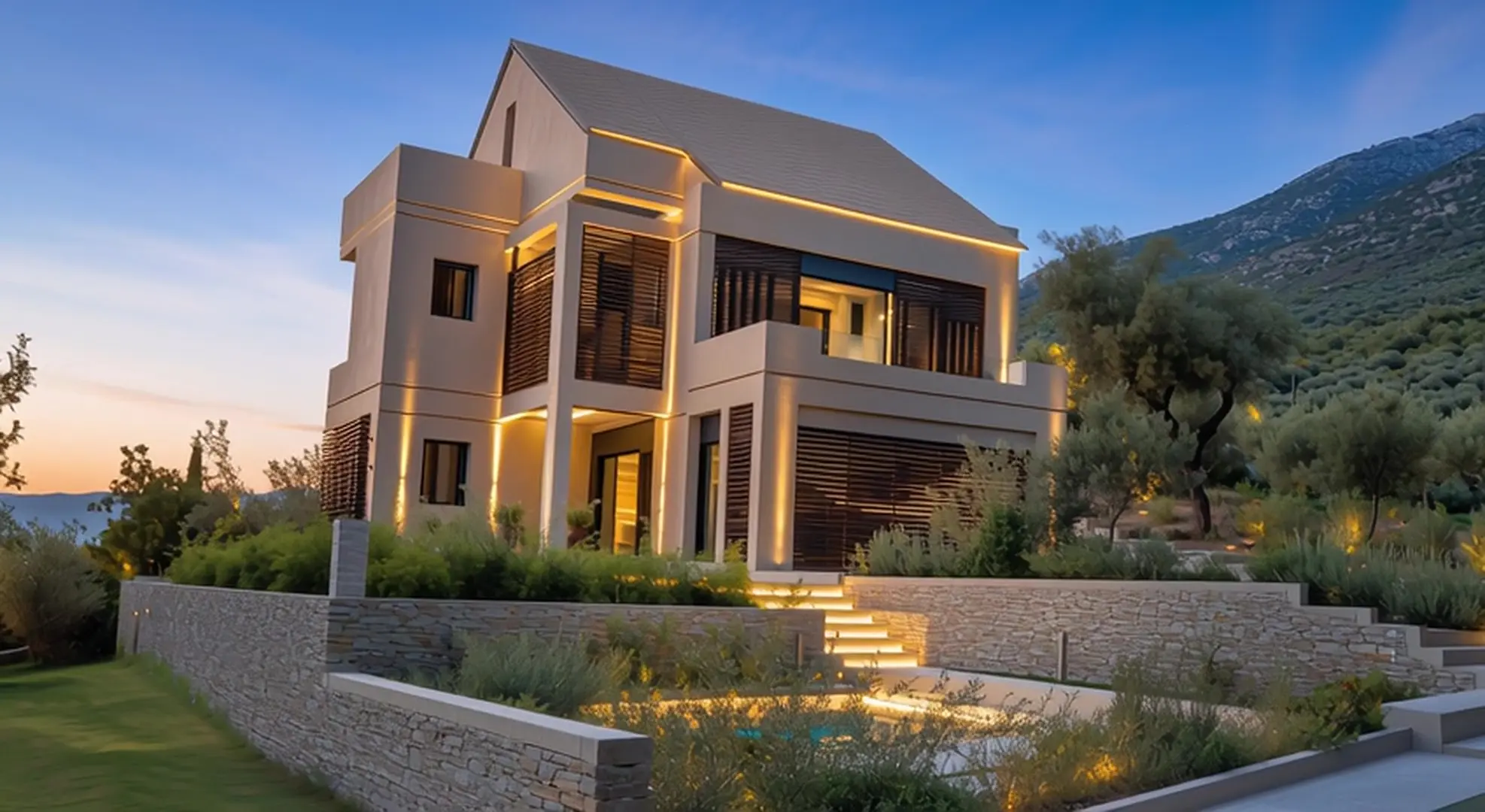 Contemporary residence designed within a Mediterranean landscape